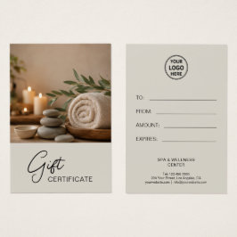 Cadeaubon voor moderne spa-massagetherapeut visitekaartje