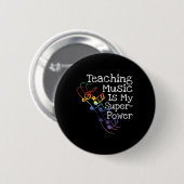 Cadeaubon voor muziekleraar ronde button 5,7 cm (Voorkant /achterkant)
