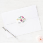 Cadeaubon voor oma - Mooie pruimroze bloemen perso Ronde Sticker (Envelop)