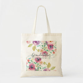 Cadeaubon voor oma - Mooie pruimroze bloemen perso Tote Bag