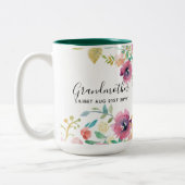 Cadeaubon voor oma - Mooie pruimroze bloemen perso Tweekleurige Koffiemok (Links)