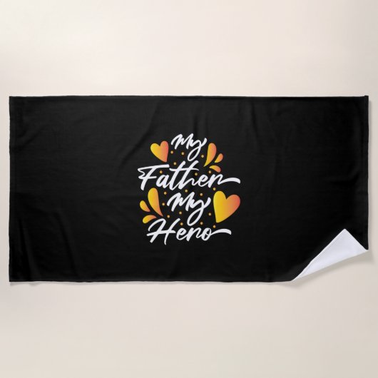 Cadeaubon voor opa | Mijn vader mijn held Strandlaken (Voorkant)