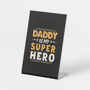 Cadeaubon voor opa Papa is mijn superheld Reclamebord Met Voetstuk
