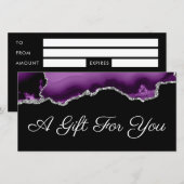 cadeaubon voor paarse en zilvervis (Voorkant / Achterkant)