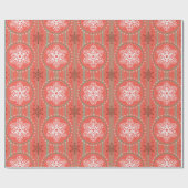  cadeaubon voor rode kerstsnowflakes cadeaupapier (Vlak)