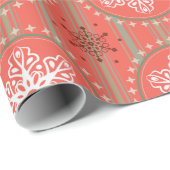  cadeaubon voor rode kerstsnowflakes cadeaupapier (Rol Hoek)