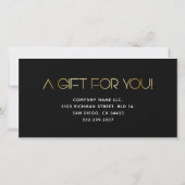 Cadeaubon voor schoon bedrijf Zwart en Gouden Golf (Achterkant)