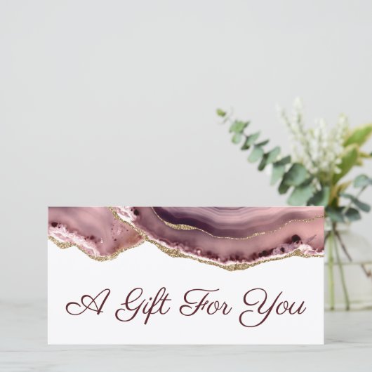 cadeaubon voor stoffige rozen (Staand voorkant)