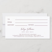 cadeaubon voor stoffige rozen (Achterkant)