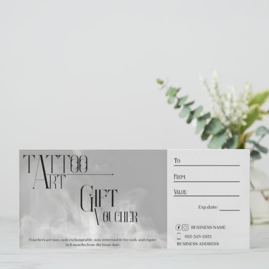 Cadeaubon voor  Tattoo Kaart (Staand voorkant)