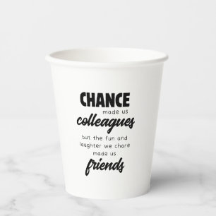Cadeaubon voor vrouwelijke collega die weggaat papieren bekers