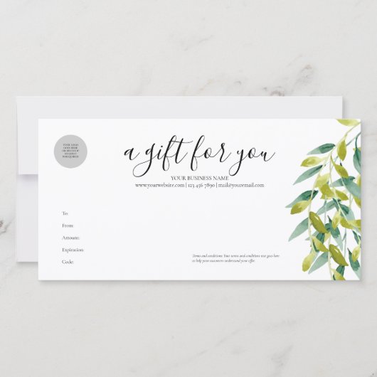 Cadeaubon voor weidebladeren (Voorkant)