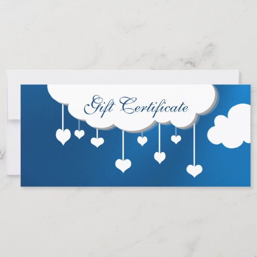 Cadeaubon voor wolken en hart (Voorkant)