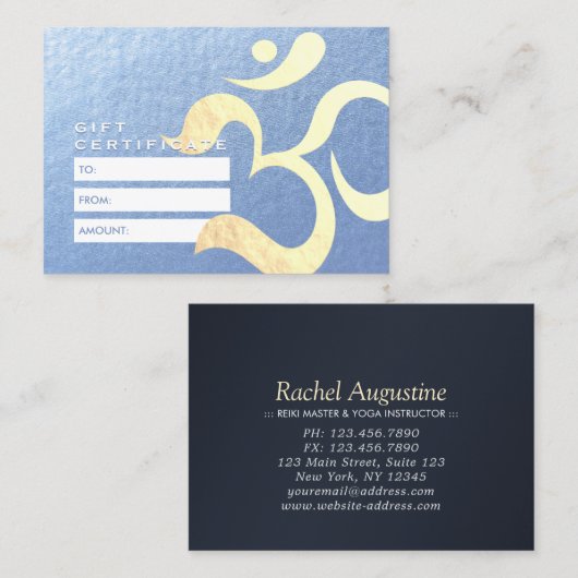 Cadeaubon voor yogameditatie-instructeur OM Kortingskaartje (Voorkant / Achterkant)
