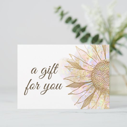 cadeaubon voor zonnebloemen (Staand voorkant)