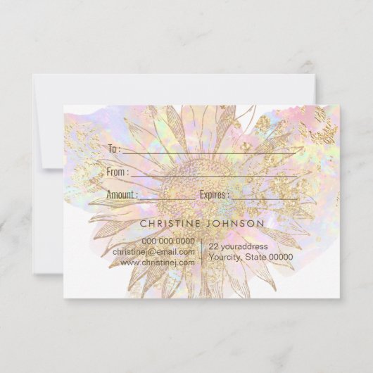 cadeaubon voor zonnebloemen (Achterkant)