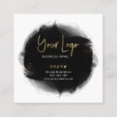 Cadeaubon voor zwart en goud, aangepast, modern vierkante visitekaartje (Achterkant)