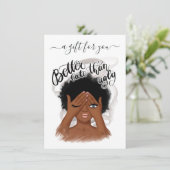Cadeaubon voor Zwarte Vrouw met Goede Stemming (Staand voorkant)