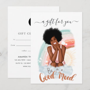 Cadeaubon voor Zwarte Vrouw met Goede Stemming