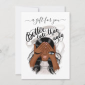 Cadeaubon voor Zwarte Vrouw met Goede Stemming (Voorkant)