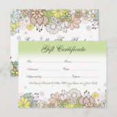 Cadeaubon waarde winkel onderneming briefkaart (Voorkant / Achterkant)