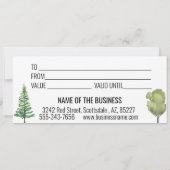 Cadeaubon Waterverf Cabin Forest Lodge Kaart (Achterkant)