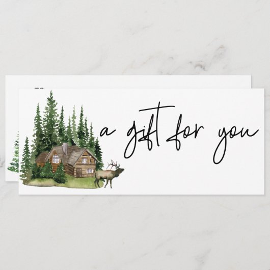 Cadeaubon Waterverf Cabin Forest Lodge Kaart (Voorkant / Achterkant)