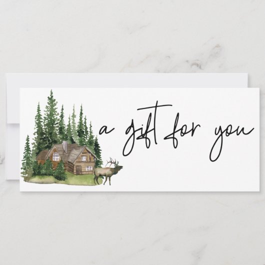 Cadeaubon Waterverf Cabin Forest Lodge Kaart (Voorkant)