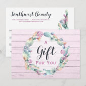 Cadeaubon Waterverf Succulenten Cactus Boho (Voorkant / Achterkant)