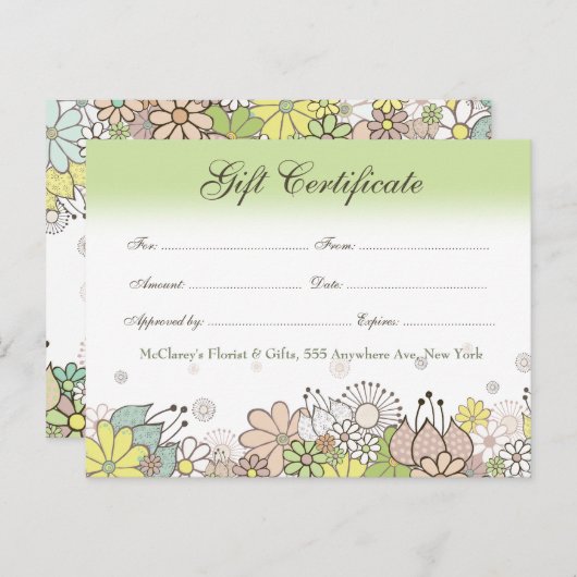 Cadeaubon Winkel Bedrijf Briefkaart (Voorkant / Achterkant)