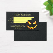 Cadeaubon - zwart papier met spoky pompoen visitekaartje (Bureau)