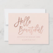 Cadeaubon: zwart roos goud hallo mooi kaart (Voorkant)