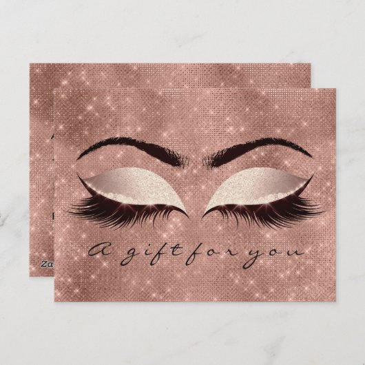 Cadeaubonaat Roos Oogst Vonk Blush Makeup Briefkaart (Voorkant / Achterkant)