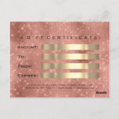 Cadeaubonaat Roos Oogst Vonk Blush Makeup Briefkaart (Achterkant)