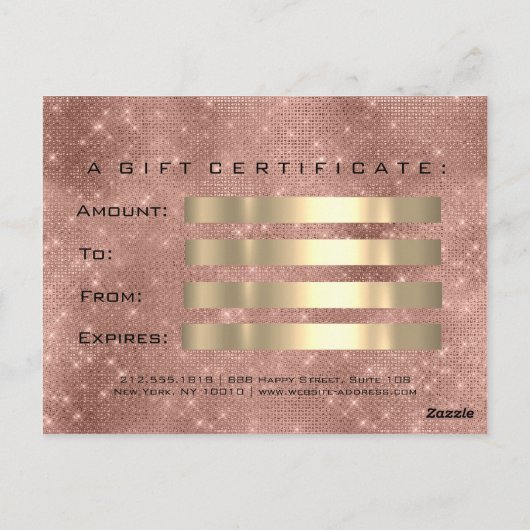 Cadeaubonaat Roos Oogst Vonk Blush Makeup Briefkaart (Achterkant)