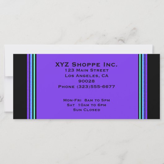 Cadeaubonaat turquoise paars (Achterkant)