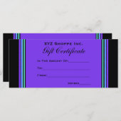 Cadeaubonaat turquoise paars (Voorkant / Achterkant)