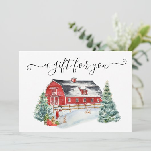 Cadeaubonen kerstwinterbarn (Staand voorkant)