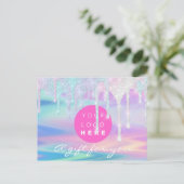 Cadeaubonholograaf Unicorn roze Logo Briefkaart (Staand voorkant)