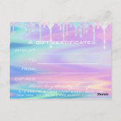 Cadeaubonholograaf Unicorn roze Logo Briefkaart (Achterkant)