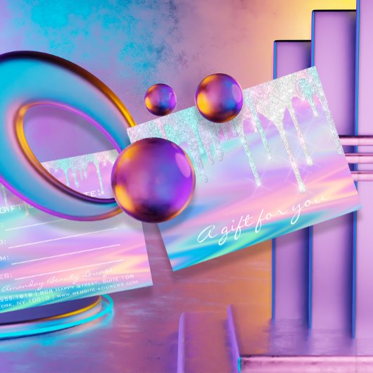 Cadeaubonholograaf Unicorn roze Zeemeermin Briefkaart