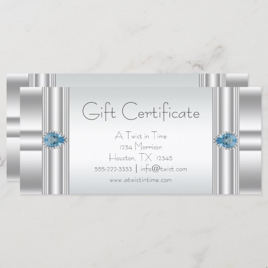 Cadeaubonnen Blauwe Bedrijfscadeaubonnen (Voorkant / Achterkant)