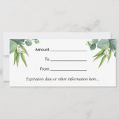 Cadeaubonnen botanische massagetherapiespa (Achterkant)