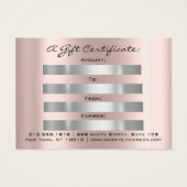 Cadeaubonnen dik grijs gummus visitekaartje (Achterkant)