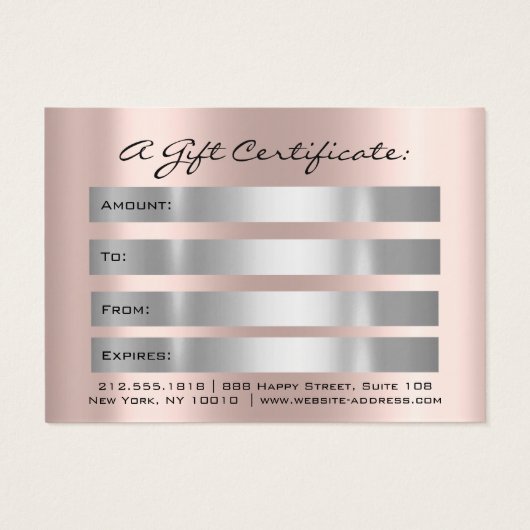 Cadeaubonnen dik grijs gummus visitekaartje (Achterkant)