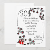 Cadeaubonnen en bloemen 30e uitnodiging op zaterda (Voorkant / Achterkant)
