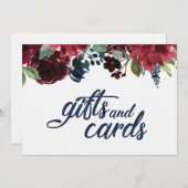 Cadeaubonnen en Kaarten Tekst Navy Watercolor Lett (Voorkant / Achterkant)