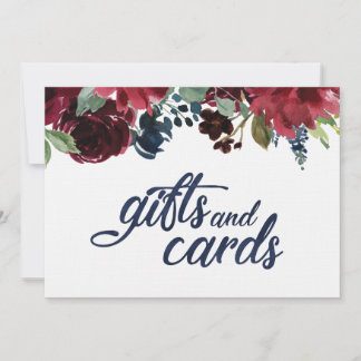 Cadeaubonnen en Kaarten Tekst Navy Watercolor Lett