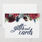 Cadeaubonnen en Kaarten Tekst Navy Waterverf Lette (Voorkant / Achterkant)