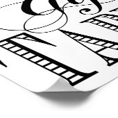 Cadeaubonnen en tenteken Tafelbord zwart-wit Poster (Hoek)